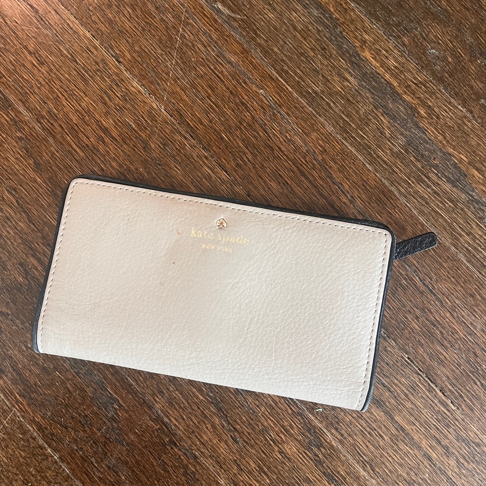 Kate Spade Leather Wallet with Black Trim